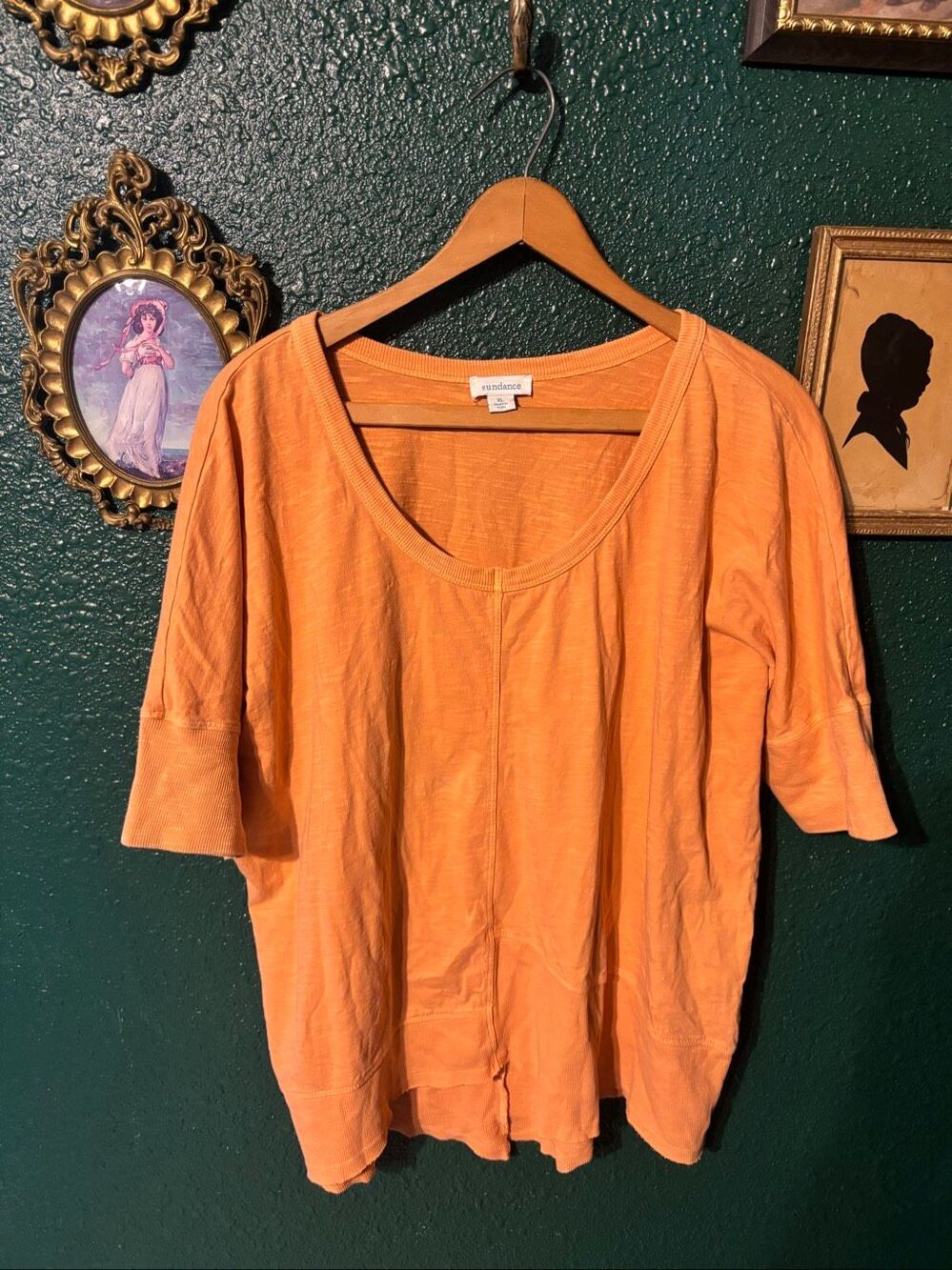 Sundance Orange Slub 100% Cotton Shirt Sz XL